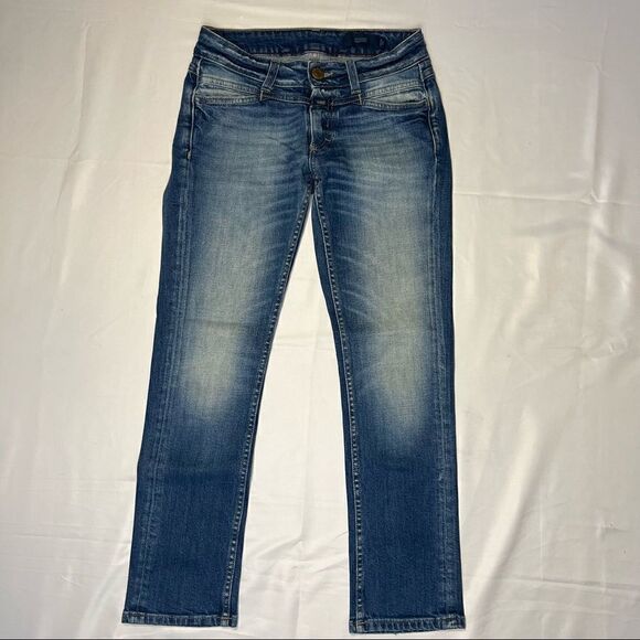 Closed Starlet Skinny Straight Low Rise Ankle Blue Wash Made in Italy Jeans 24 - Picture 1 of 9